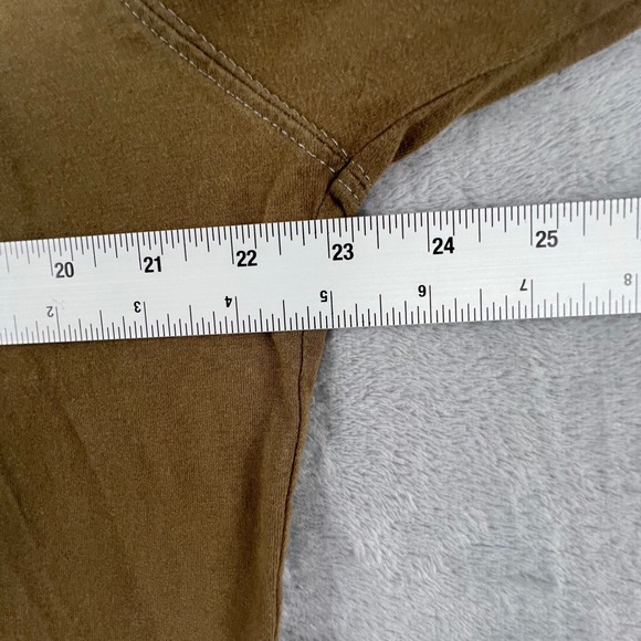 KUHL Long Sleeve Pullover Mock Neck Henley Shirt Khaki Mens Size L Cotton Gorp - Picture 15 of 15